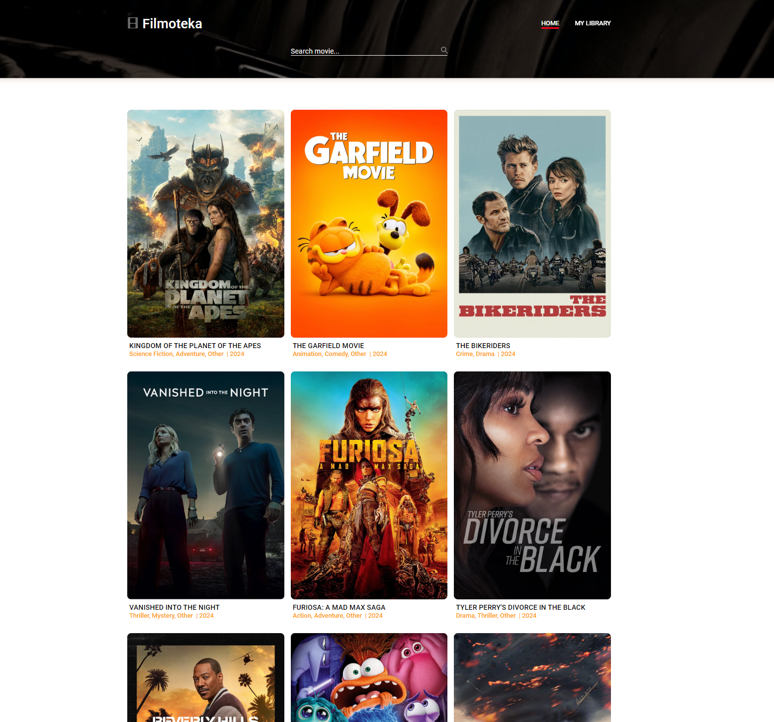 Screenshot of web app